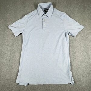 Faherty Men's Medium The Movement Polo Short Sleeve Blue Striped Golf Shirt